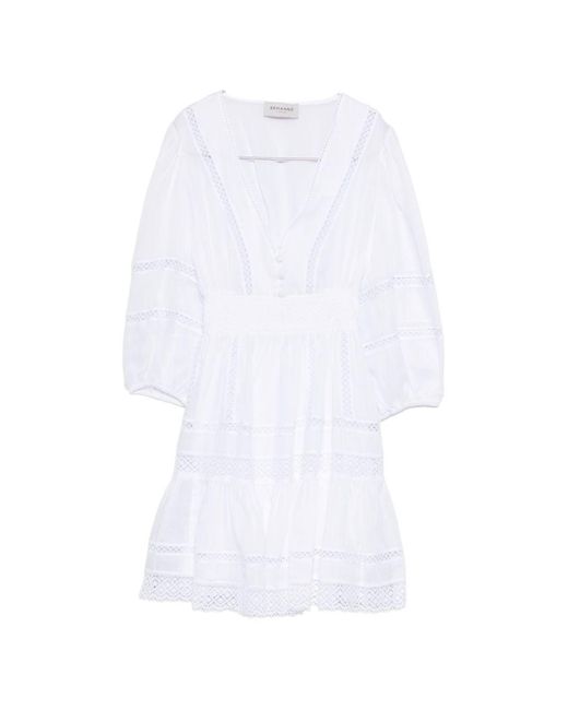 ERMANNO FIRENZE White Dresses Outer: Ramie