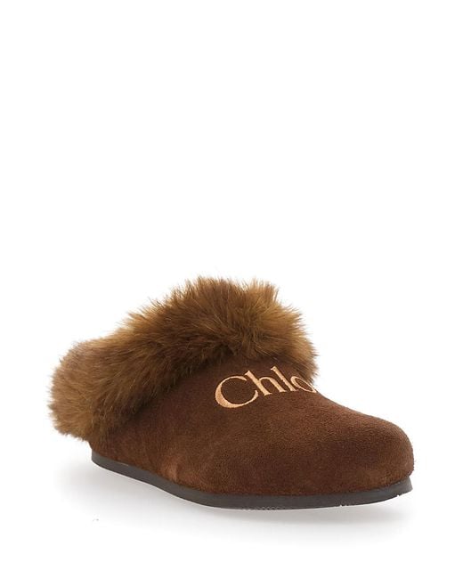 Chloé Brown Slippers Gore-Tex