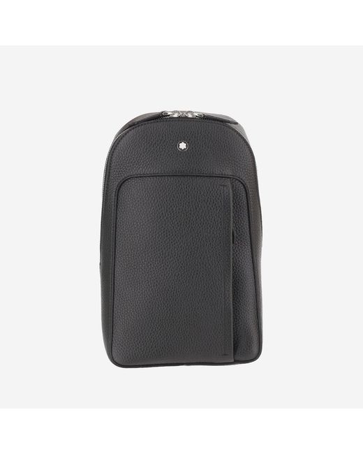 Montblanc Gray Shoulder Bag Leather Backpacks for men