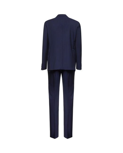 Tagliatore Blue Virgin Wool Single-Breasted Suit for men
