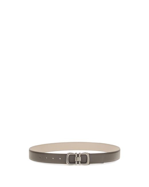 Ferragamo Gray Reversible Leather Belt Calf Bos Taurus E Braces for men