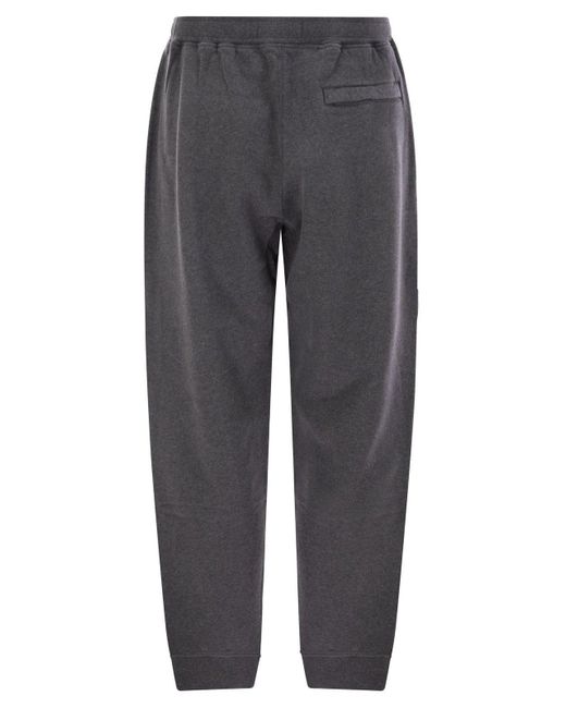 Stone Island Gray Logo Patch Tapered-Leg Sweatpants for men