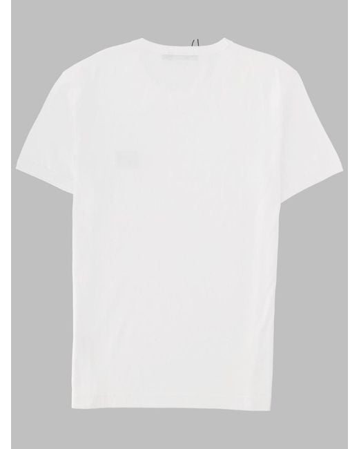 Dolce & Gabbana White Cotton T-Shirt With Plaque T-Shirts for men
