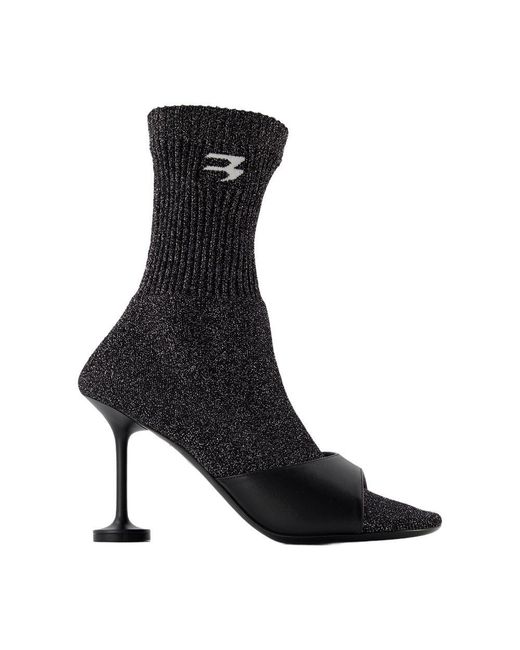 Balenciaga Black Carrera Sneakers Mesh Leather Shoes Sandals