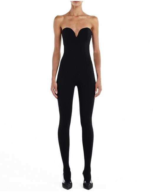 Wolford X Sergio Rossi Black Heart Shape Baily Jumpsuit in Blue | Lyst