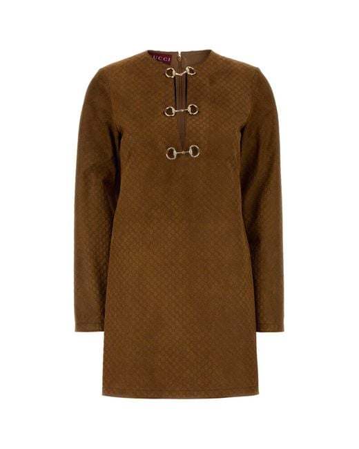 Gucci Brown Suede Dress