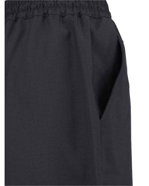 Y-3 Blue Straight Leg Pants With Elastic Waist And Drawstring Closure