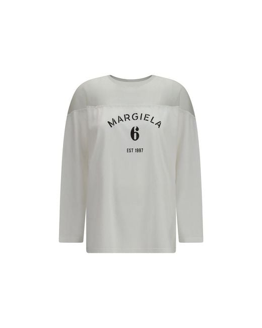 MM6 by Maison Margiela Gray Cotton Long Sleeve T-Shirt