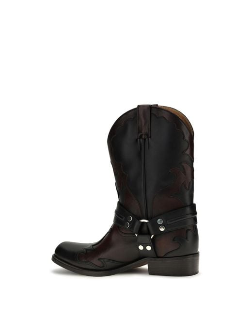 Versace Black Sylvester Western Boots for men