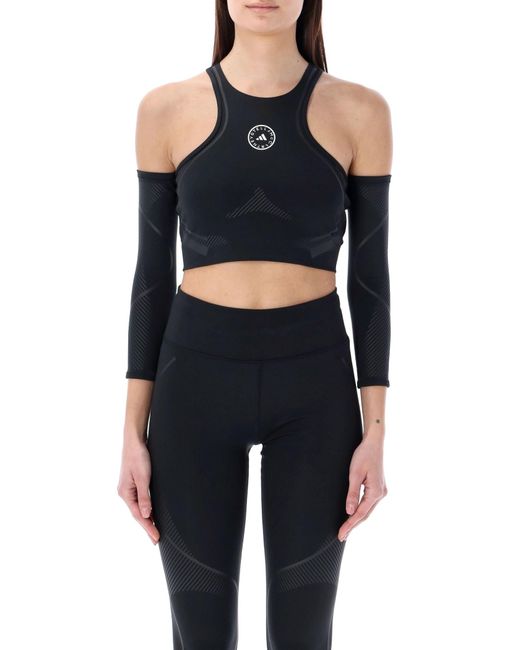 Adidas By Stella McCartney Blue Truepace Running Crop Top With Arm Guards