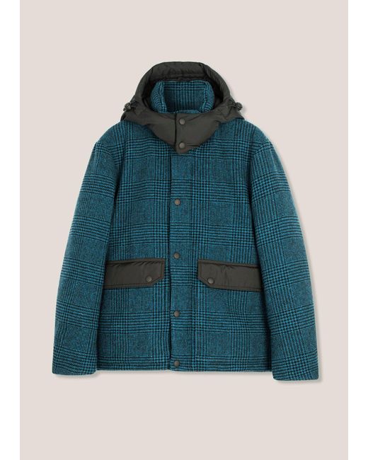 Doppiaa Blue Aangoon Checked Down Jacket Coats