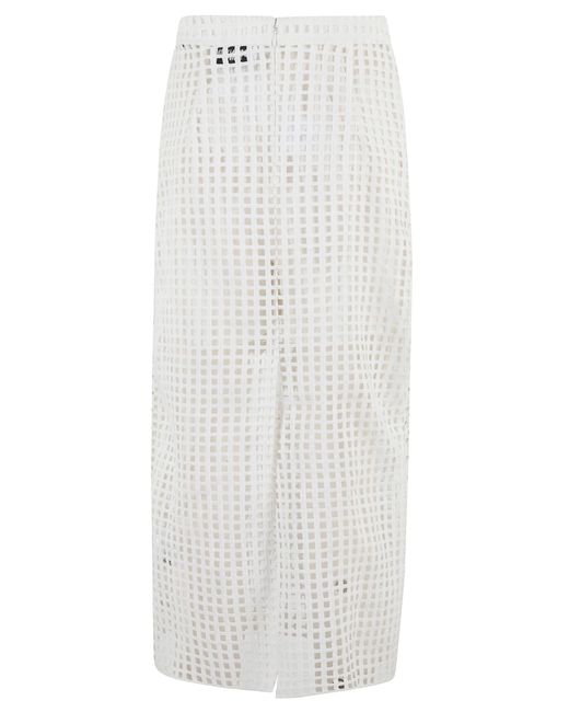 Essentiel Antwerp White Handkerchief Sequin Mesh Skirt