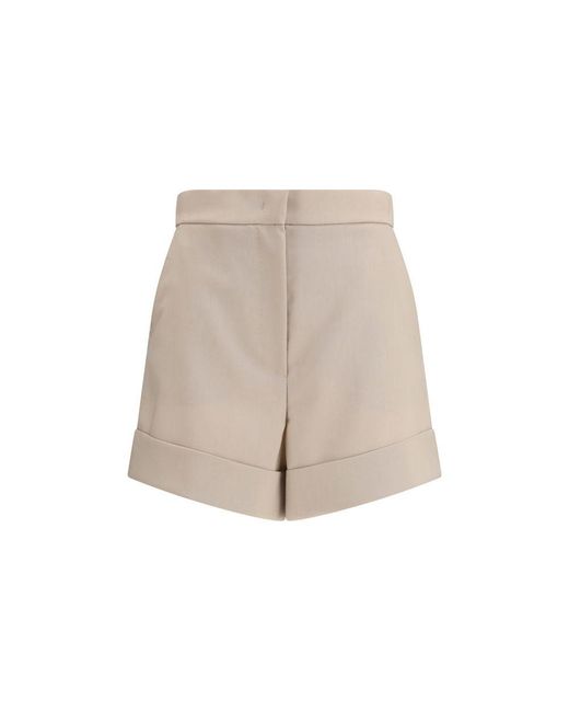 Max Mara Natural Bicolor Wool Oves Aries Bermuda Shorts