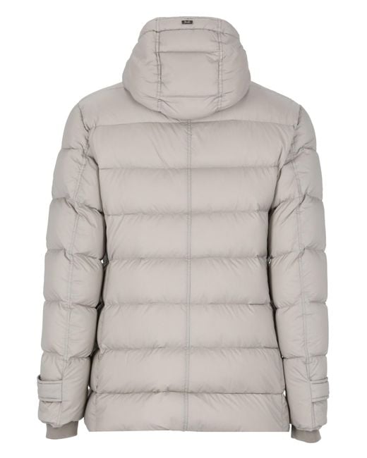 Herno Gray Quilted Down Jacket for men