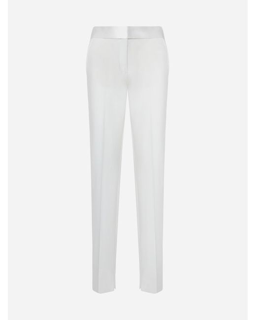 Stella McCartney White Tuxedo Wool-Blend Trousers