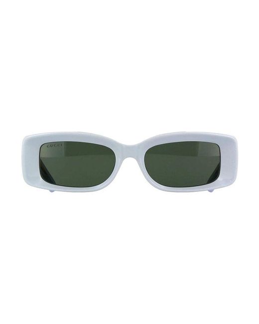 Gucci Green Sunglasses Rectangle Full Rim, Light Frame And Lens Gg1528S004