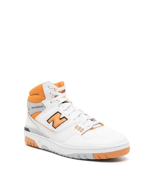 New Balance White Bb650 High-Top Sneakers for men