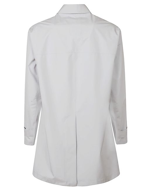 Herno Gray Rear Slit Plain Raincoat for men