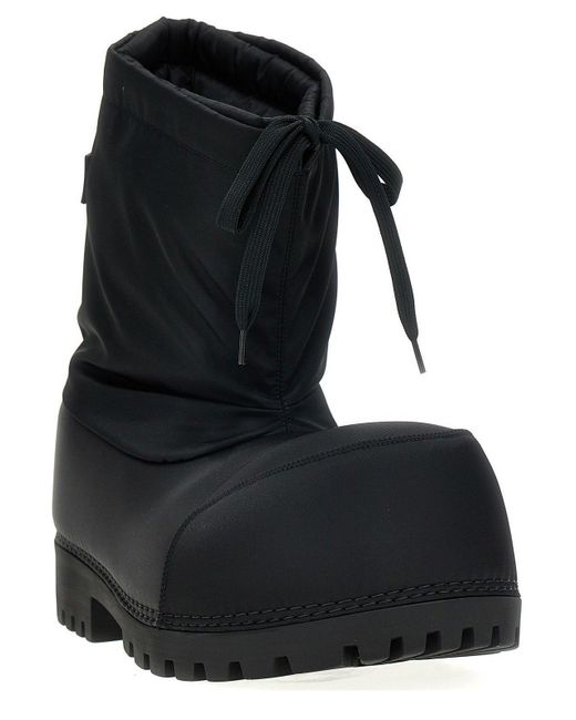 Balenciaga Black Logo Patch Alaska Ankle Boots for men