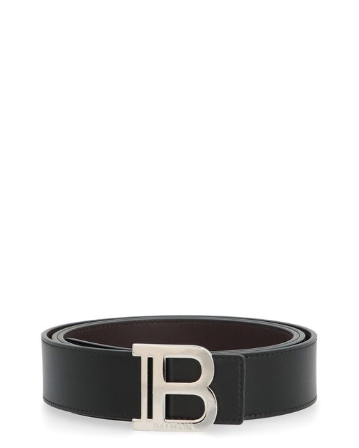 Balmain Black Leather Belt for men
