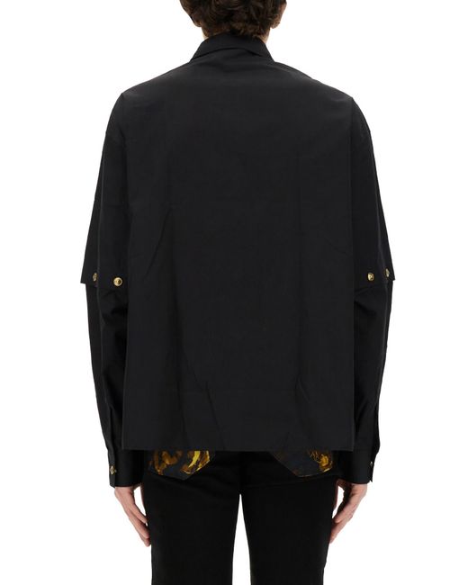 Versace Black Shirt With Logo Buttons for men