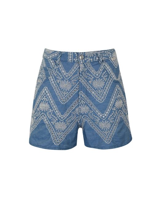 Roy Rogers Blue Old Glory Chambray Embroidery Shorts
