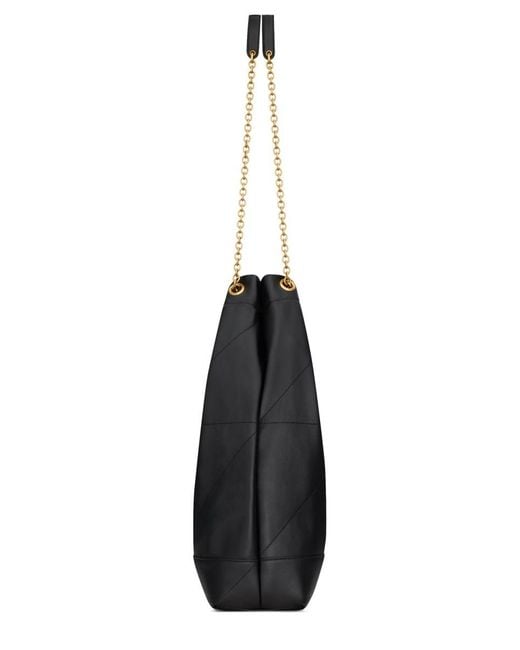 Saint Laurent Black Pochon Jamie Large Lambskin Shoulder Bags