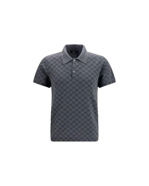 Gucci Blue Gray Wool Oves Aries Polo Shirt for men