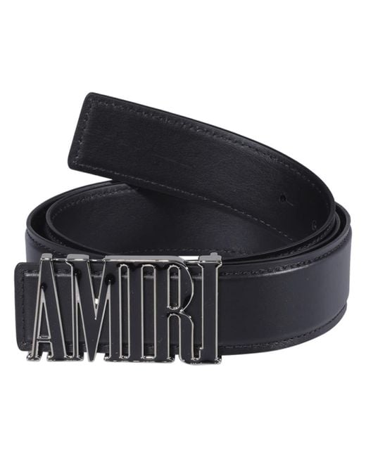 Amiri Black Logo Belt for men