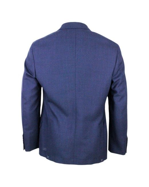 Brunello Cucinelli Blue 3-Button Unlined Jacket for men