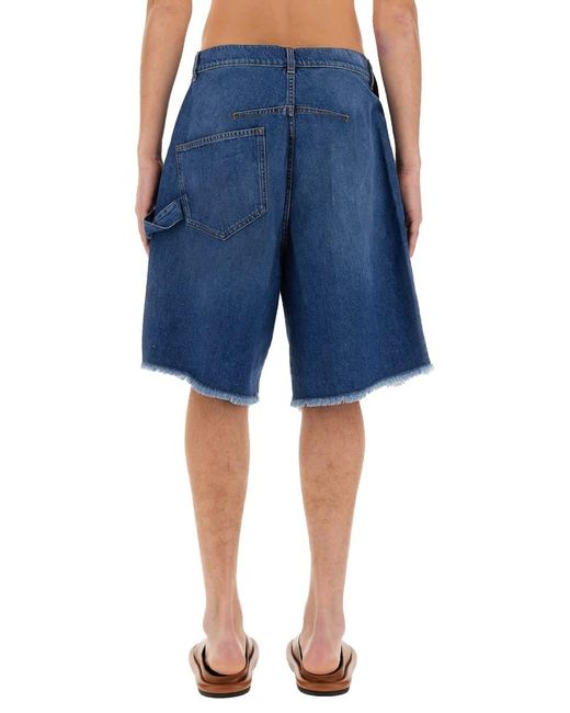 J.W. Anderson Blue Twisted Workwear Bermuda Shorts for men