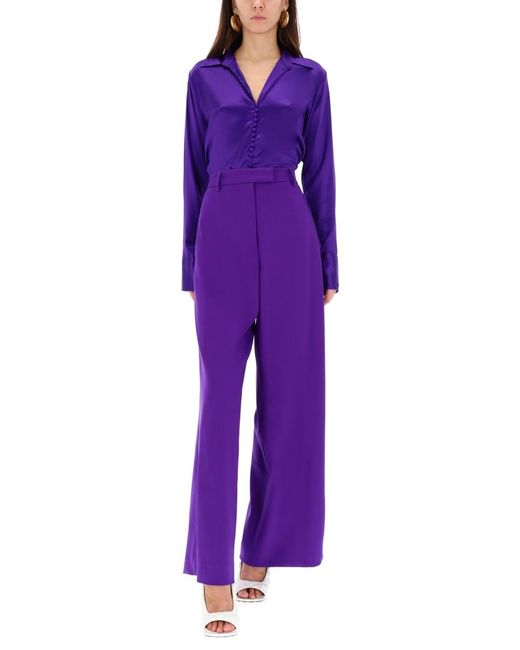 Dries Van Noten Purple Pants Wool Blend Trousers