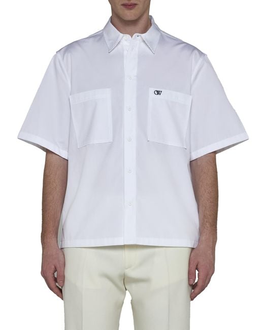 Off-White c/o Virgil Abloh White Emb Summer Heavycot Shirt for men