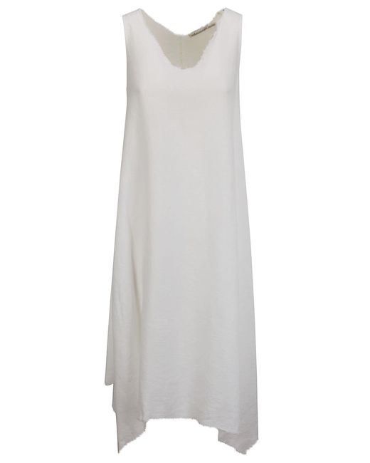 Stefano Mortari White Linen Dress With Side Tips