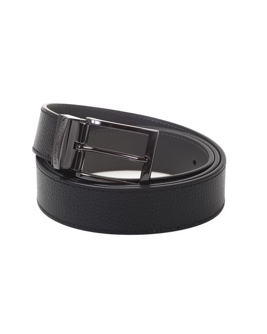 Emporio Armani Black Leather Belt for men