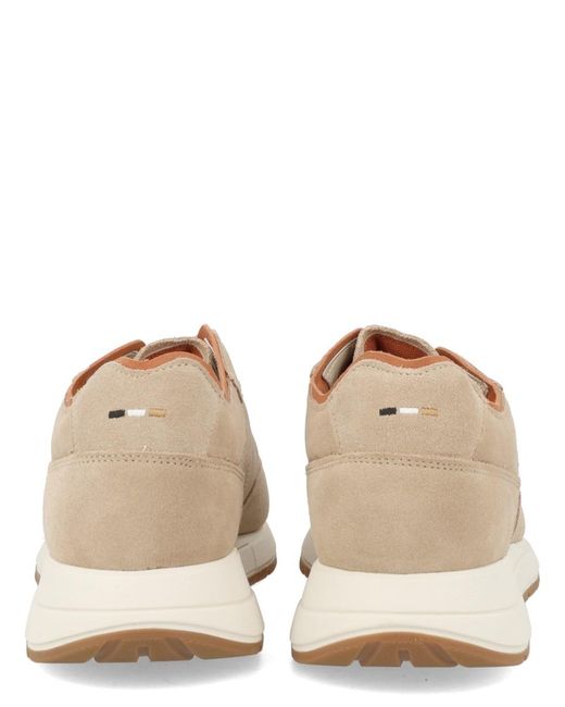 Boss Natural Sneakers Vinston Cow Hide Leather Trainers for men