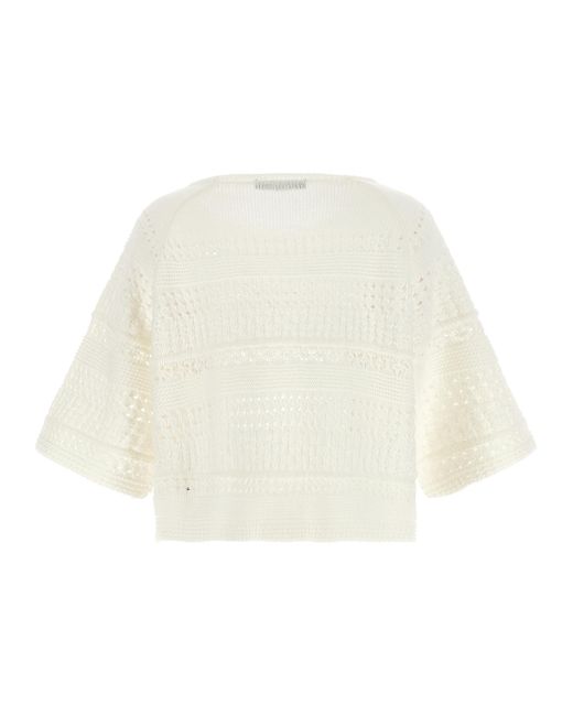 Max Mara White Cotton Cardigan Clothing