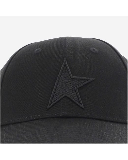 Golden Goose Deluxe Brand Black Cotton Hat With Embroidered Star