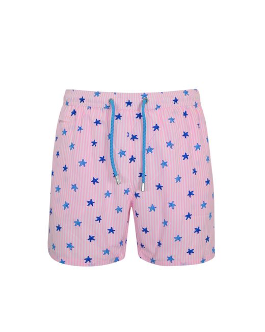 Mc2 Saint Barth Pink Comfort Light Swimsuit With Starfish Print for men