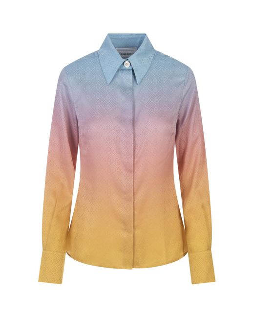 Casablancabrand Pink Ping Pong Gradient Silk Shirt