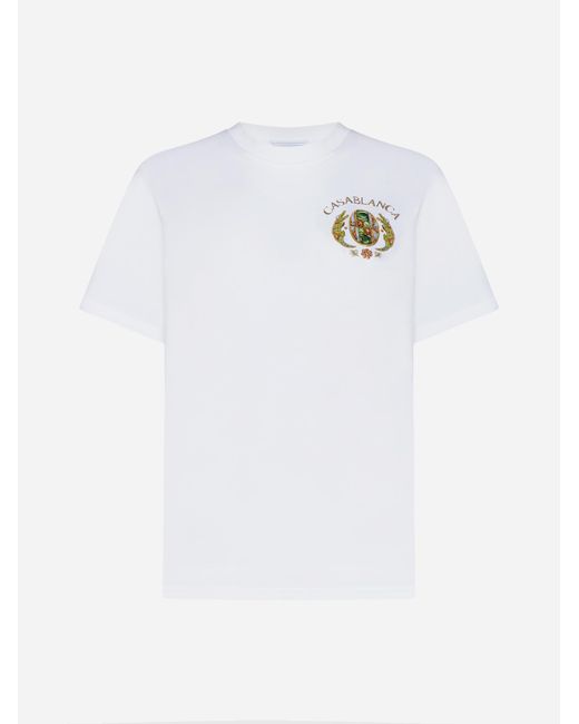 Casablancabrand White Joyaux Dafrique Tennis Club Cotton T-Shirt