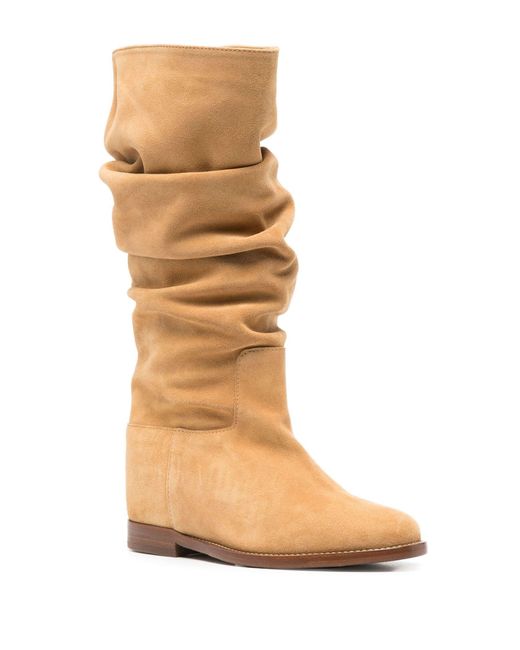 Via Roma 15 Brown Camel Suede Boots
