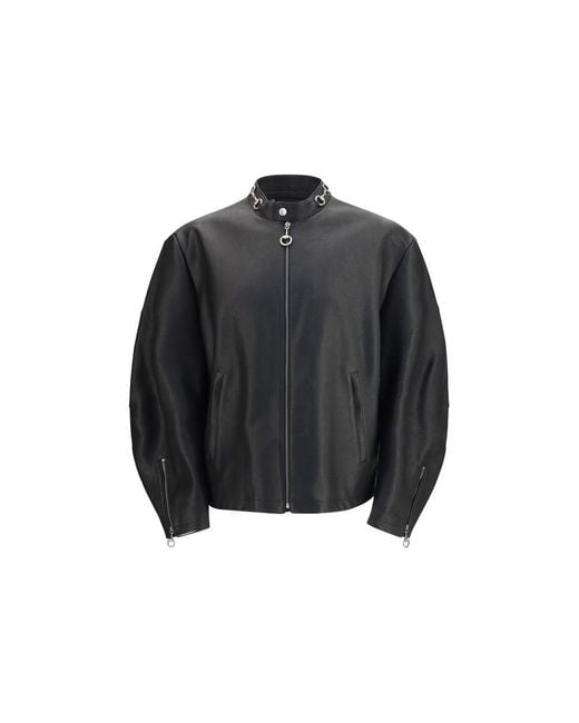 Gucci Black Calf Leather Bos Taurus Biker Jacket Clothing for men