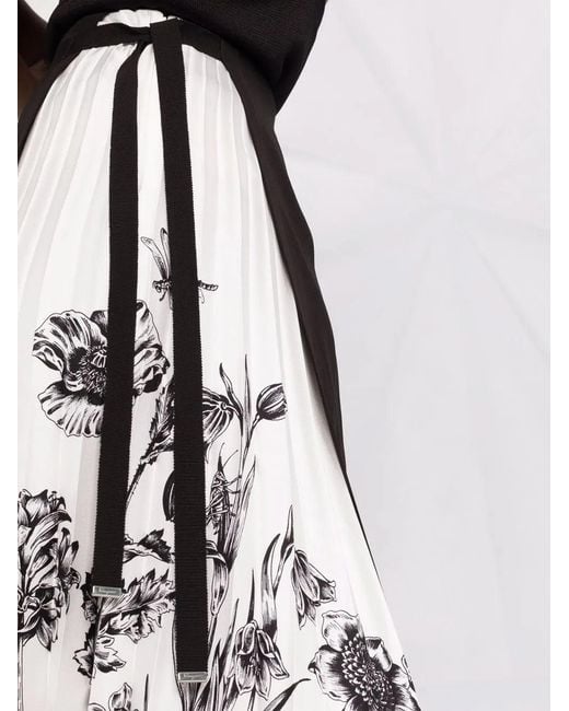 Ferragamo Black Pleated Silk Skirt