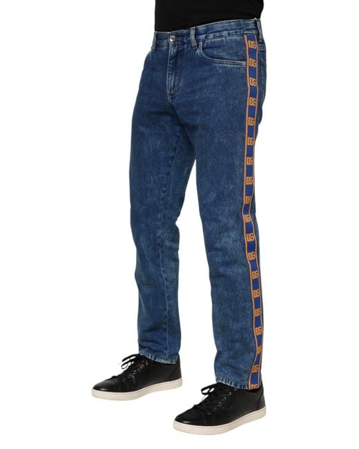Dolce & Gabbana Blue Slim Fit Denim Jeans for men