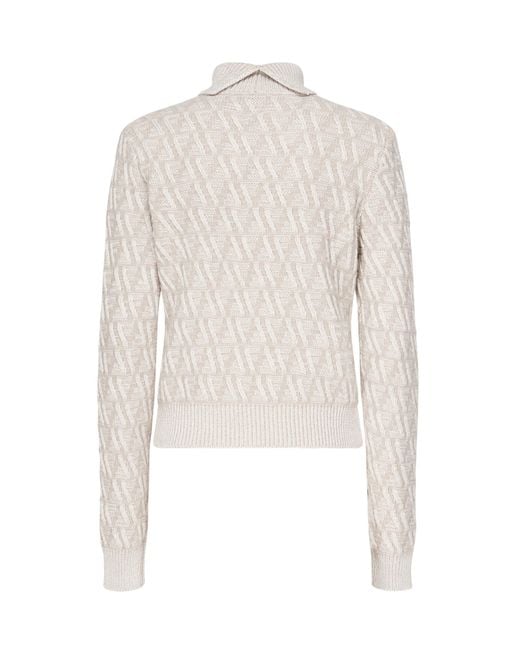 Fendi White Ff Wool And Cashmere Turtleneck