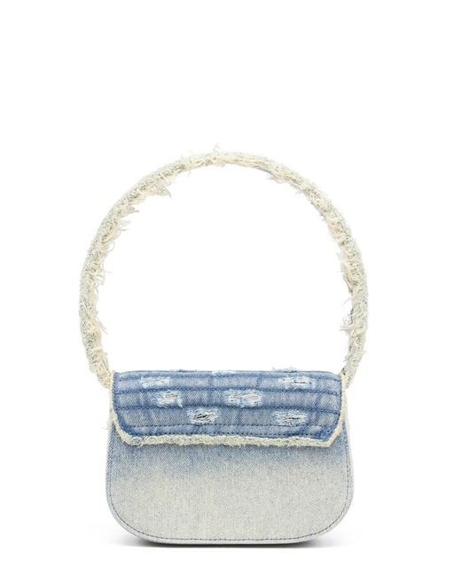 DIESEL Blue 1Dr Denim Shoulder Bag With Used Effect