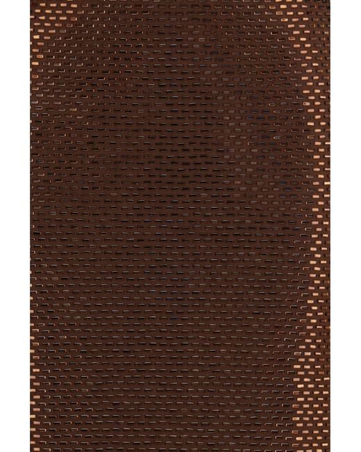 Self-Portrait Brown Embellished Maxi Dress With Cross-Back Straps Polyester; Elastane