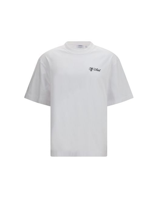 Off-White c/o Virgil Abloh White Script Skate T-Shirt Cotton T-Shirts for men