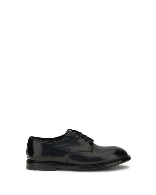 Premiata Black Lace-Up Shoes Leather Upper: Calf for men